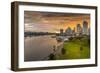 View of Vancouver skyline and False Creek as viewed from Cambie Street Bridge, Vancouver, British C-Frank Fell-Framed Photographic Print
