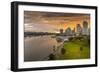 View of Vancouver skyline and False Creek as viewed from Cambie Street Bridge, Vancouver, British C-Frank Fell-Framed Photographic Print