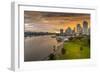 View of Vancouver skyline and False Creek as viewed from Cambie Street Bridge, Vancouver, British C-Frank Fell-Framed Photographic Print