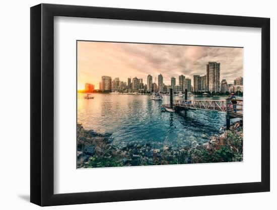 View of Vancouver skyline as viewed from Millbank, Vancouver, British Columbia, Canada-Toms Auzins-Framed Photographic Print