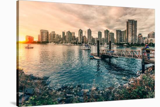 View of Vancouver skyline as viewed from Millbank, Vancouver, British Columbia, Canada-Toms Auzins-Stretched Canvas