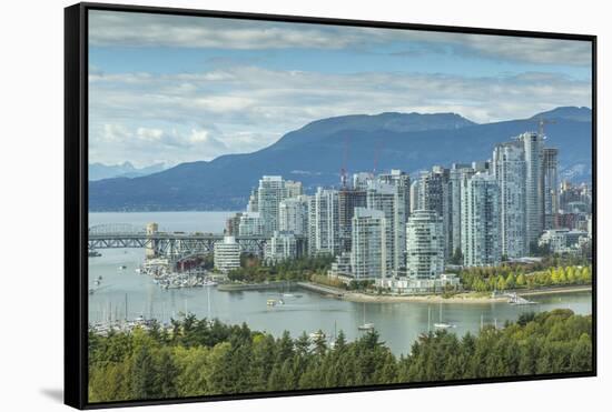 View of Vancouver skyline as viewed from Mount Pleasant District, Vancouver, British Columbia, Cana-Frank Fell-Framed Stretched Canvas