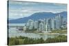 View of Vancouver skyline as viewed from Mount Pleasant District, Vancouver, British Columbia, Cana-Frank Fell-Stretched Canvas