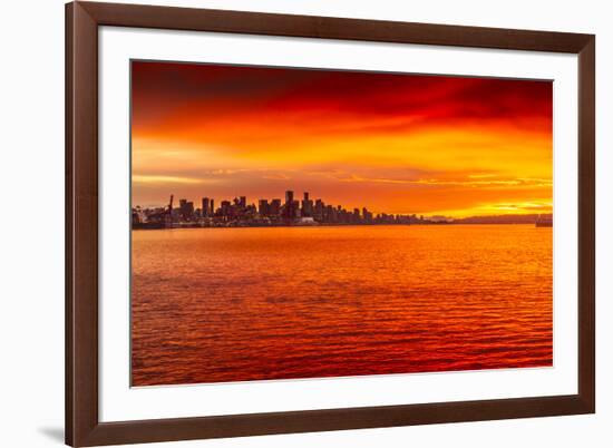 View of Vancouver Skyline from North Vancouver at sunset, British Columbia, Canada, North America-Frank Fell-Framed Photographic Print