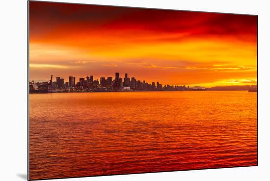 View of Vancouver Skyline from North Vancouver at sunset, British Columbia, Canada, North America-Frank Fell-Mounted Photographic Print