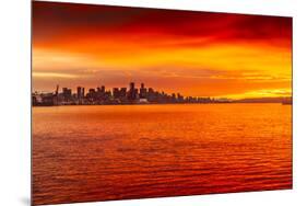 View of Vancouver Skyline from North Vancouver at sunset, British Columbia, Canada, North America-Frank Fell-Mounted Photographic Print