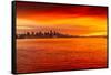 View of Vancouver Skyline from North Vancouver at sunset, British Columbia, Canada, North America-Frank Fell-Framed Stretched Canvas