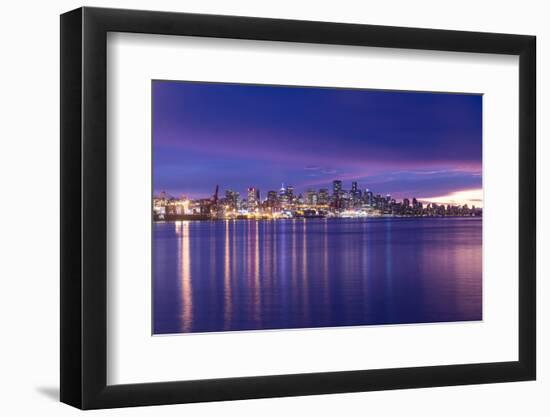 View of Vancouver Skyline from North Vancouver at sunset, British Columbia, Canada, North America-Frank Fell-Framed Photographic Print