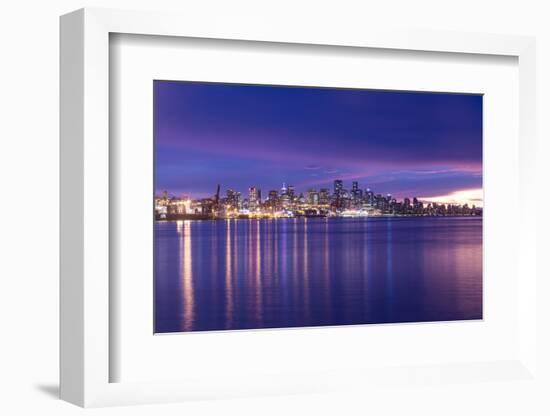 View of Vancouver Skyline from North Vancouver at sunset, British Columbia, Canada, North America-Frank Fell-Framed Photographic Print