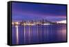 View of Vancouver Skyline from North Vancouver at sunset, British Columbia, Canada, North America-Frank Fell-Framed Stretched Canvas