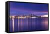 View of Vancouver Skyline from North Vancouver at sunset, British Columbia, Canada, North America-Frank Fell-Framed Stretched Canvas