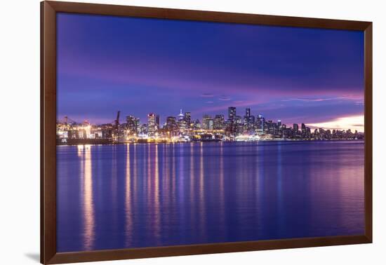 View of Vancouver Skyline from North Vancouver at sunset, British Columbia, Canada, North America-Frank Fell-Framed Photographic Print