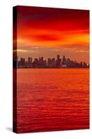 View of Vancouver Skyline from North Vancouver at sunset, British Columbia, Canada, North America-Frank Fell-Stretched Canvas