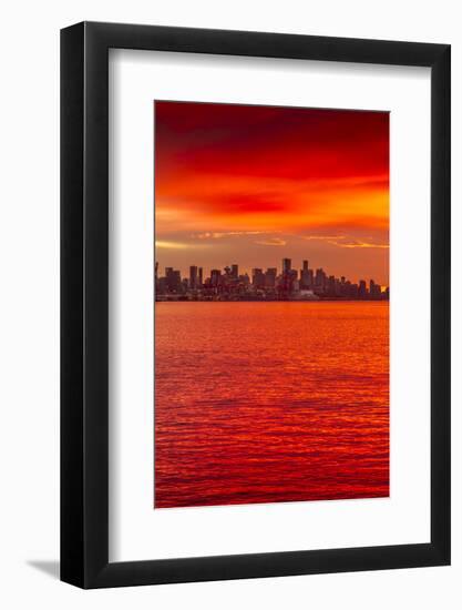 View of Vancouver Skyline from North Vancouver at sunset, British Columbia, Canada, North America-Frank Fell-Framed Photographic Print