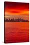 View of Vancouver Skyline from North Vancouver at sunset, British Columbia, Canada, North America-Frank Fell-Stretched Canvas