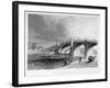 View of Vauxhall Bridge with a Steamboat on the Thames, London, C1847-null-Framed Giclee Print