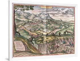 View of Velletri from Civitates Orbis Terrarum-null-Framed Giclee Print