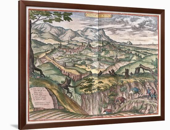 View of Velletri from Civitates Orbis Terrarum-null-Framed Giclee Print