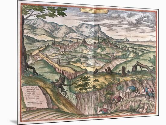 View of Velletri from Civitates Orbis Terrarum-null-Mounted Giclee Print
