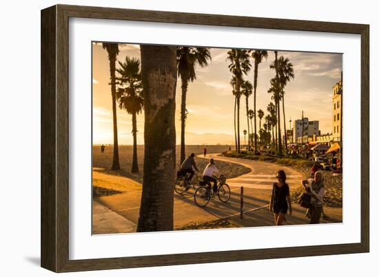 View Of Venice Beach And Boardwalk During Sunset-Axel Brunst-Framed Photographic Print