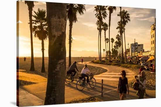 View Of Venice Beach And Boardwalk During Sunset-Axel Brunst-Stretched Canvas