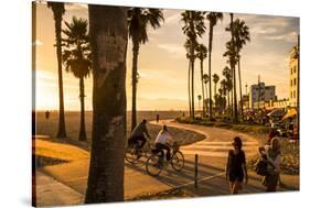 View Of Venice Beach And Boardwalk During Sunset-Axel Brunst-Stretched Canvas