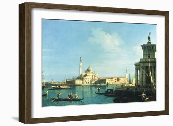 View of Venice from the Punta della Dogana towards San Giorgio Maggiore-Canaletto-Framed Giclee Print