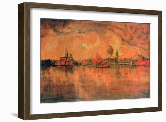 View of Venice from the Sea, C1896-Charles Cottet-Framed Giclee Print