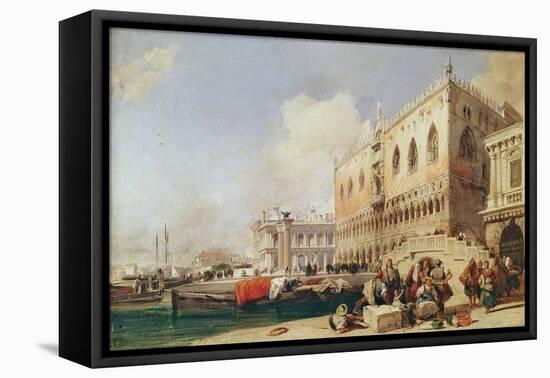 View of Venice. the Riva Degli Schiavoni and the Doge's Palace-Richard Parkes Bonington-Framed Stretched Canvas