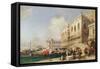 View of Venice. the Riva Degli Schiavoni and the Doge's Palace-Richard Parkes Bonington-Framed Stretched Canvas