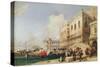 View of Venice. the Riva Degli Schiavoni and the Doge's Palace-Richard Parkes Bonington-Stretched Canvas