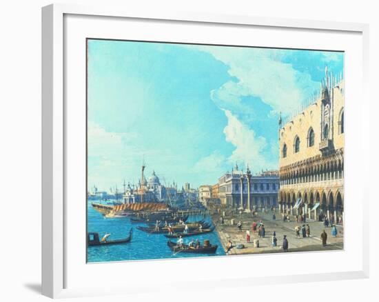 View of Venice with the Salute, C.1735-Canaletto-Framed Giclee Print