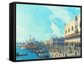 View of Venice with the Salute, C.1735-Canaletto-Framed Stretched Canvas