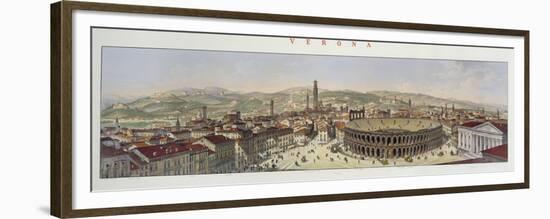 View of Verona, Engraved by L. Cherbuin (Colour Engraving) (See 130088)-P. Majocchi-Framed Premium Giclee Print