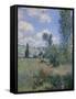 View of Vetheuil-Claude Monet-Framed Stretched Canvas