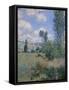 View of Vetheuil-Claude Monet-Framed Stretched Canvas
