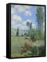 View of Vétheuil-Claude Monet-Framed Stretched Canvas