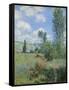 View of Vétheuil-Claude Monet-Framed Stretched Canvas