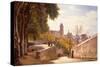 View of Viale Trinita dei Monti with Villa Medici Fountain, 1872-Carl Frederick Aagaard-Stretched Canvas