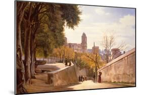 View of Viale Trinita dei Monti with Villa Medici Fountain, 1872-Carl Frederick Aagaard-Mounted Giclee Print