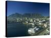 View of Victoria and Albert Waterfront with Table Mountain Behind, Cape Town, South Africa, Africa-Fraser Hall-Stretched Canvas