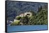 View of Villa Balbianello, Lenno Como, Lake Como, Lombardy, Italy-George Oze-Framed Stretched Canvas