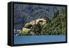 View of Villa Balbianello, Lenno Como, Lake Como, Lombardy, Italy-George Oze-Framed Stretched Canvas