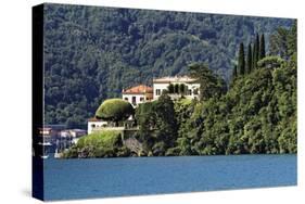 View of Villa Balbianello, Lenno Como, Lake Como, Lombardy, Italy-George Oze-Stretched Canvas