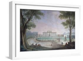 View of Villa before its Neoclassical Restructuring, Fresco by Giuseppe Zocchi-null-Framed Giclee Print