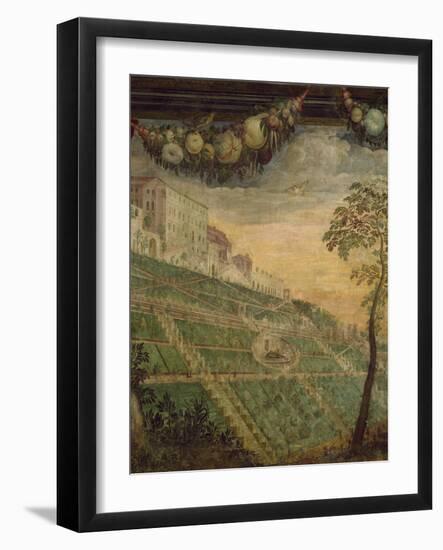 View of Villa D'Este Based to Original Design-Girolamo Muziano-Framed Giclee Print