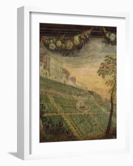 View of Villa D'Este Based to Original Design-Girolamo Muziano-Framed Giclee Print