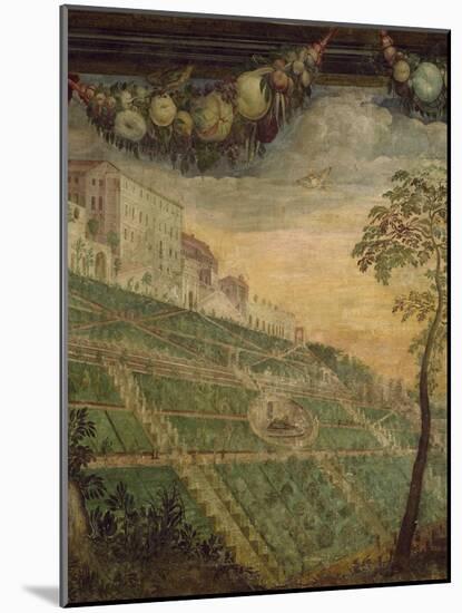 View of Villa D'Este Based to Original Design-Girolamo Muziano-Mounted Giclee Print