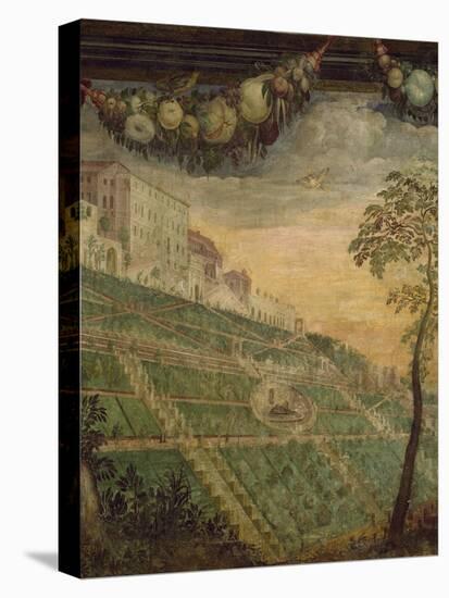 View of Villa D'Este Based to Original Design-Girolamo Muziano-Stretched Canvas