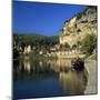 View of Village and Dordogne River, La Roque Gageac, Dordogne, Aquitaine, France, Europe-Stuart Black-Mounted Photographic Print